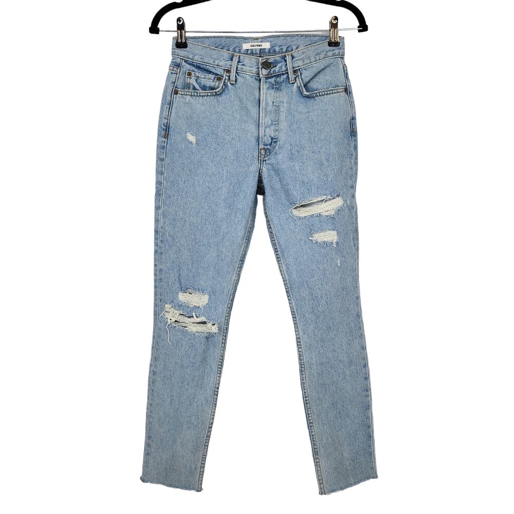 GRLFRND Karolina Button Fly Straight Leg Jeans In Hollywood Ending Size 23